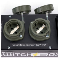 Switchbox für redundante Zeltbeleuchtung, 230 V, 1.000 W, 6 A