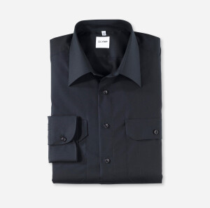 Feuerwehr-Hemd marine, Langarm, modern fit