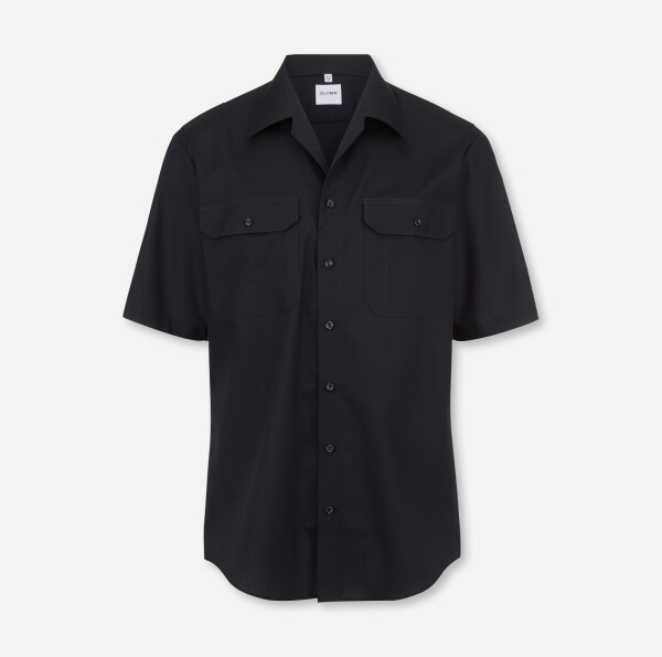 Feuerwehr-Hemd marine, Kurzarm, modern fit