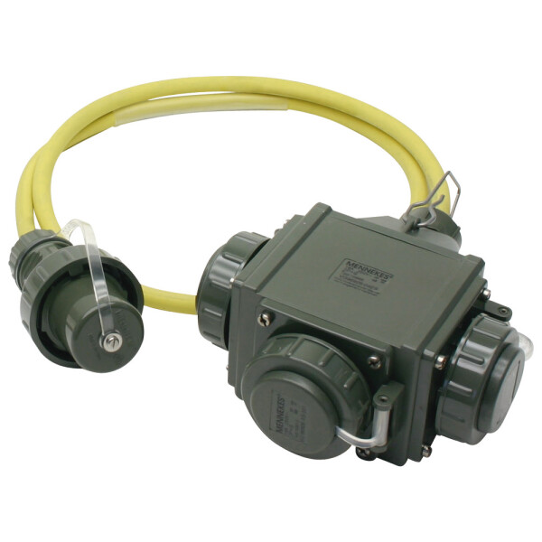 Dreifachverteiler THW-Version 230 V, 16 A, 10 m, bronzegrün