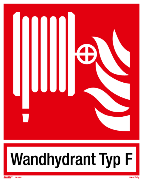 Brandschutzschild ISO 7010 / F002 Wandhydrant Typ F