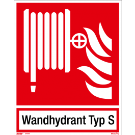 Brandschutzschild ISO 7010 / F002 Wandhydrant Typ S