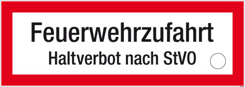 Textschild Feuerwehrzufahrt