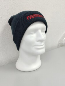 Strickmütze, dunkelblau wahlweise mit oder ohne...