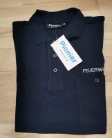 Pionier Polo-Shirt mit Stick FEUERWEHR weissilber