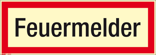 Textschild Feuermelder