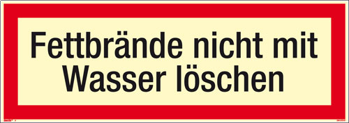 Textschild Fettbrände