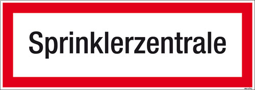 Textschild Sprinklerzentrale