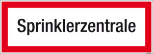 Textschild Sprinklerzentrale