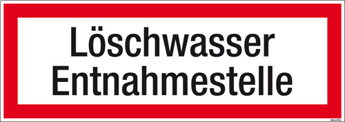 Textschild Löschwasser Entnahmestelle