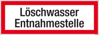 Textschild Löschwasser Entnahmestelle