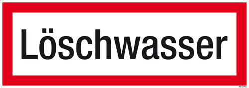 Textschild Löschwasser