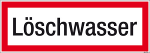 Textschild Löschwasser