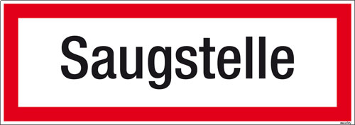 Textschild Saugstelle