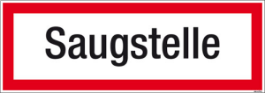 Textschild Saugstelle