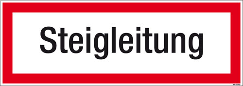 Textschild Steigleitung