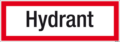 Textschild Hydrant