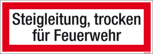 Textschild Steigleitung, trocken für FW