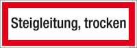 Textschild Steigleitung, trocken