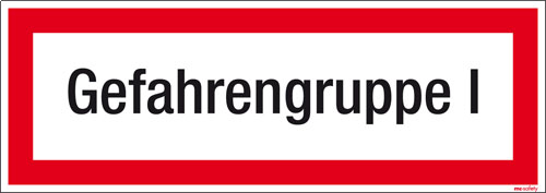 Textschild Gefahrengruppe I
