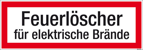 Textschild Feuerlöscher