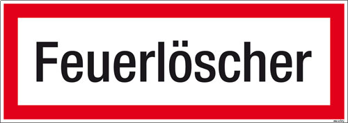 Textschild Feuerlöscher