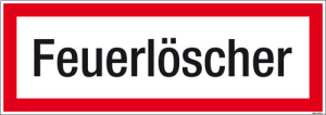 Textschild Feuerlöscher