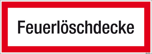 Textschild Feuerlöschdecke