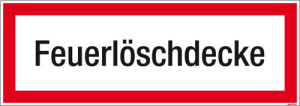 Textschild Feuerlöschdecke