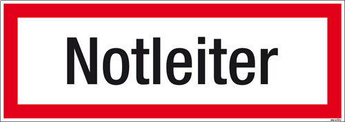 Textschild Notleiter