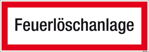 Textschild Feuerlöschanlage