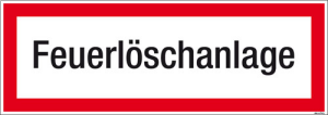 Textschild Feuerlöschanlage
