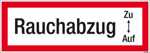 Textschild Rauchabzug