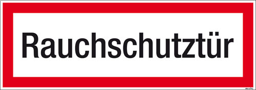 Textschild Rauchschutztür