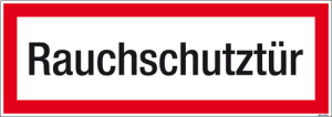 Textschild Rauchschutztür
