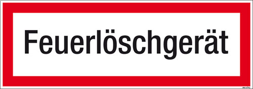 Textschild Feuerlöschgerät