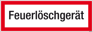 Textschild Feuerlöschgerät