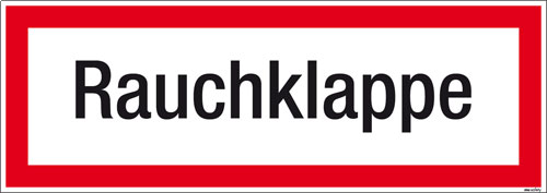 Textschild Rauchklappe