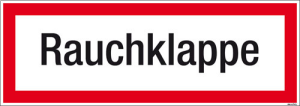 Textschild Rauchklappe