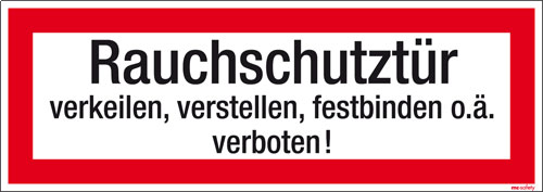 Textschild Rauchschutztür