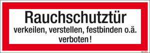 Textschild Rauchschutztür
