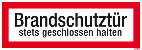 Textschild Brandschutztür