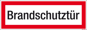 Textschild Brandschutztür