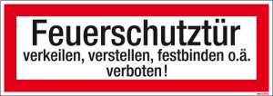 Textschild Feuerschutztür