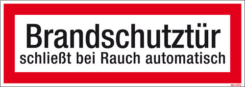 Textschild Brandschutztür