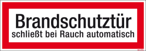 Textschild Brandschutztür