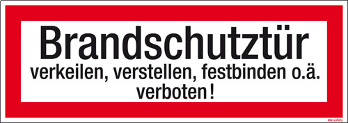 Textschild Brandschutztür