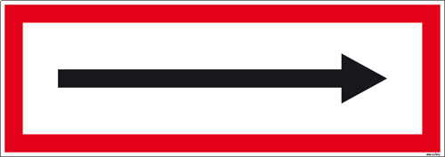 Textschild Richtungspfeil