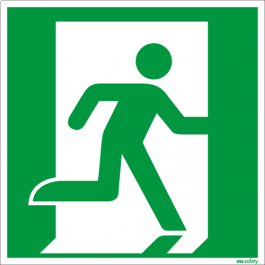 Rettungszeichen ISO 7010 / E001 Rettungsweg rechts...