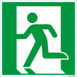 Rettungszeichen ISO 7010 / E001 Rettungsweg links...